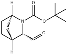 (1R,3S,4S)-3-甲酰基-2-氮杂双环[2.2.1]庚烷-2-羧酸叔丁酯 结构式