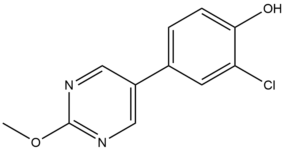 2-Chloro-4-(2-methoxy-5-pyrimidinyl)phenol 结构式