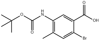 2-溴-5-((叔丁氧羰基)氨基)-4-甲基苯甲酸 结构式