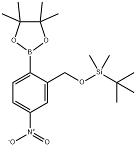 叔丁基二甲基((5-硝基-2-(4,4,5,5-四甲基-1,3,2-二氧杂硼杂环戊烷-2-基)苄基)氧基)硅烷 结构式