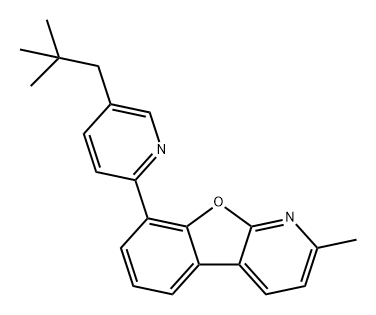 8-[5-(2,2-二甲基丙基)-2-吡啶基]-2-甲基苯并呋喃并[2,3-B]吡啶 结构式