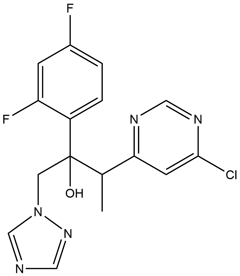 4-Pyrimidineethanol, 6-chloro-α-(2,4-difluorophenyl)-β-methyl-α-(1H-1,2,4-triazol-1-ylmethyl)- 结构式