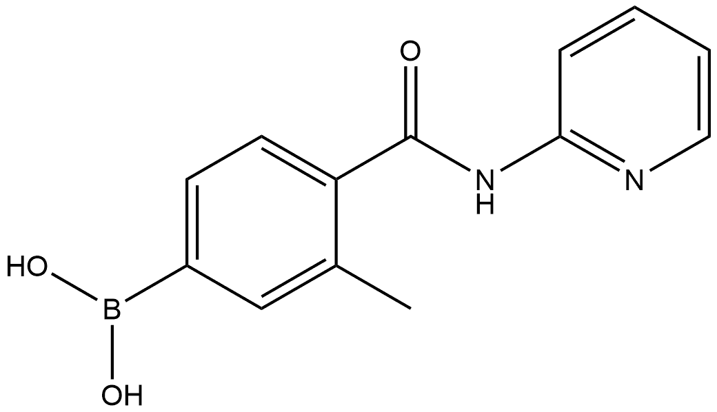 B-[3-Methyl-4-[(2-pyridinylamino)carbonyl]phenyl]boronic acid 结构式