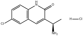 3-[((1R)-1-氨基乙基]-6-氯-1H-喹啉-2-酮盐酸盐 结构式