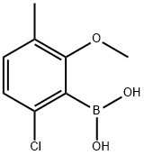 6-氯-2-甲氧基-3-甲基苯硼酸 结构式