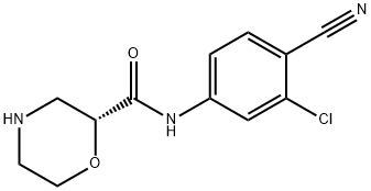 2-Morpholinecarboxamide, N-(3-chloro-4-cyanophenyl)-, (2R)- 结构式