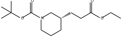 (S)-3-(3-乙氧基-3-氧代丙基)哌啶-1-甲酸叔丁酯 结构式