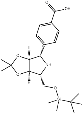 Benzoic acid, 4-(3aS,4S,6R,6aR)-6-(1,1-dimethylethyl)dimethylsilyloxymethyltetrahydro-2,2-dimethyl-4H-1,3-dioxolo4,5-cpyrrol-4-yl- 结构式