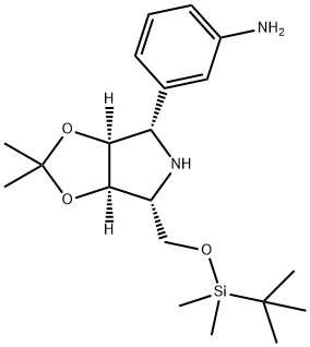 Benzenamine, 3-(3aS,4S,6R,6aR)-6-(1,1-dimethylethyl)dimethylsilyloxymethyltetrahydro-2,2-dimethyl-4H-1,3-dioxolo4,5-cpyrrol-4-yl- 结构式