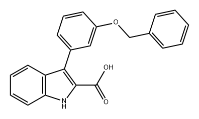 1H-Indole-2-carboxylic acid, 3-[3-(phenylmethoxy)phenyl]- 结构式