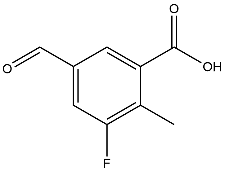 3-氟-5-甲酰基-2-甲基苯甲酸 结构式