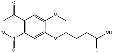 4-(4-acetyl-2-methoxy-5-nitrophenoxy)butanoic acid 结构式