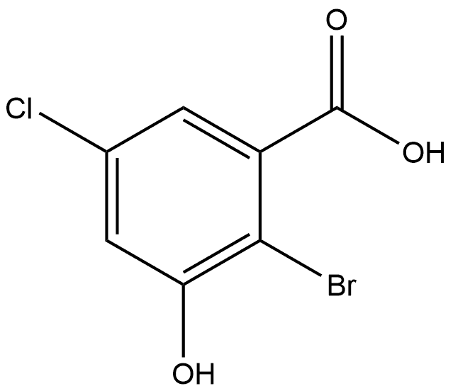 2-溴-5-氯-3-羟基苯甲酸 结构式