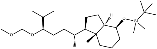 1H-Indene, 4-[[(1,1-dimethylethyl)dimethylsilyl]oxy]octahydro-1-[(1R,4R)-4-(methoxymethoxy)-1,5-dimethylhexyl]-7a-methyl-, (1R,3aR,4S,7aR)- 结构式