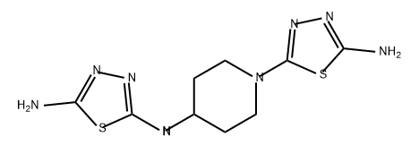 N2-(1-(5-氨基-1,3,4-噻二唑-2-基)哌啶-4-基)-1,3,4-噻二唑-2,5-二胺 结构式