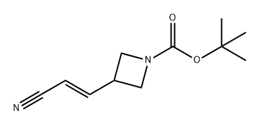 1-Azetidinecarboxylic acid, 3-[(1E)-2-cyanoethenyl]-, 1,1-dimethylethyl ester 结构式