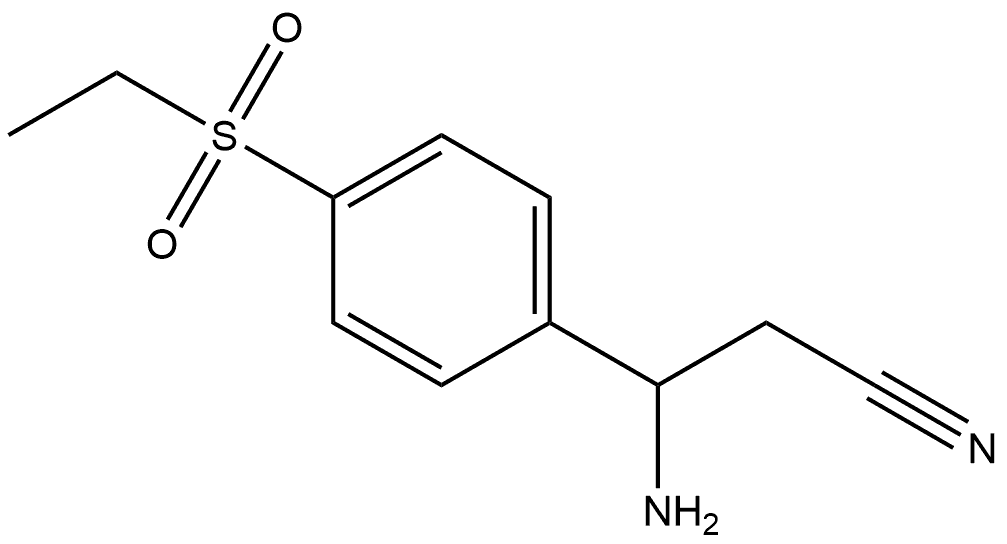 (R)-3-氨基-3-(4-(乙基磺基)苯基)丙腈 结构式