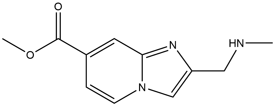 methyl 2-(methylaminomethyl)imidazo[1,2-a]pyridine-7-carboxylate 结构式