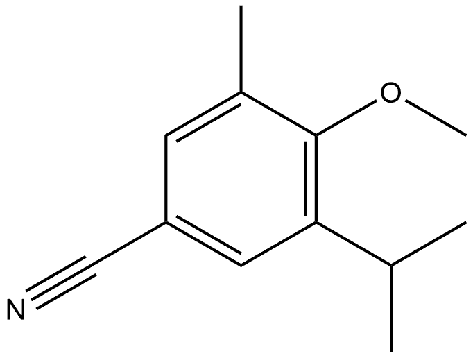 4-Methoxy-3-methyl-5-(1-methylethyl)benzonitrile 结构式