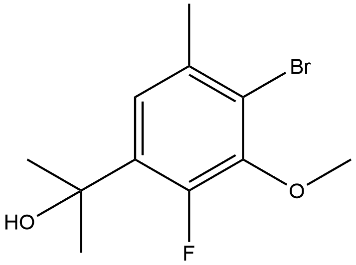 4-Bromo-2-fluoro-3-methoxy-α,α,5-trimethylbenzenemethanol 结构式