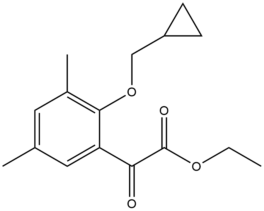 Ethyl 2-(cyclopropylmethoxy)-3,5-dimethyl-α-oxobenzeneacetate 结构式