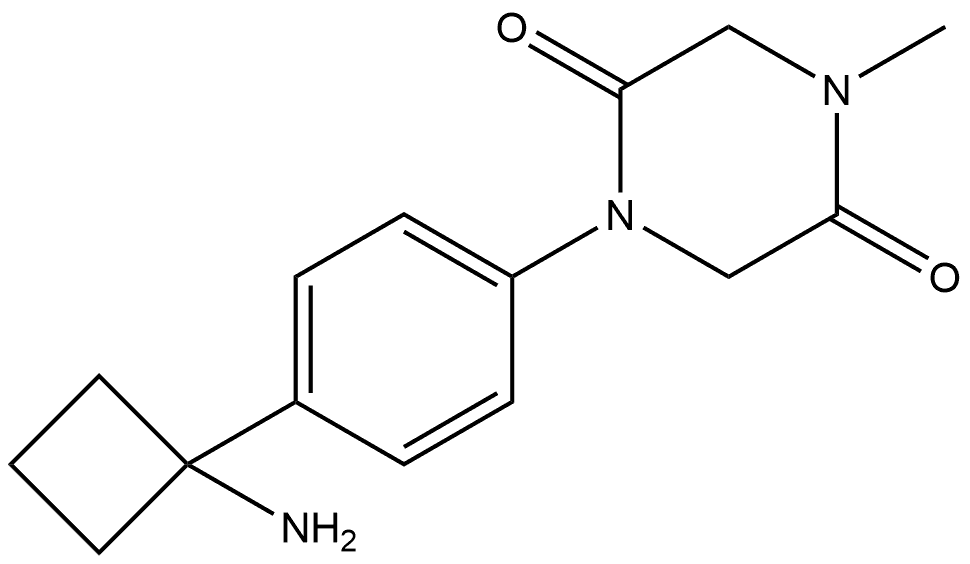 1-(4-(1-氨基环丁基)苯基)-4-甲基哌嗪-2,5-二酮 结构式