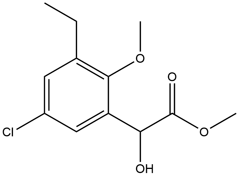 Methyl 5-chloro-3-ethyl-α-hydroxy-2-methoxybenzeneacetate 结构式