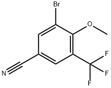 3-Bromo-4-methoxy-5-(trifluoromethyl)benzonitrile 结构式