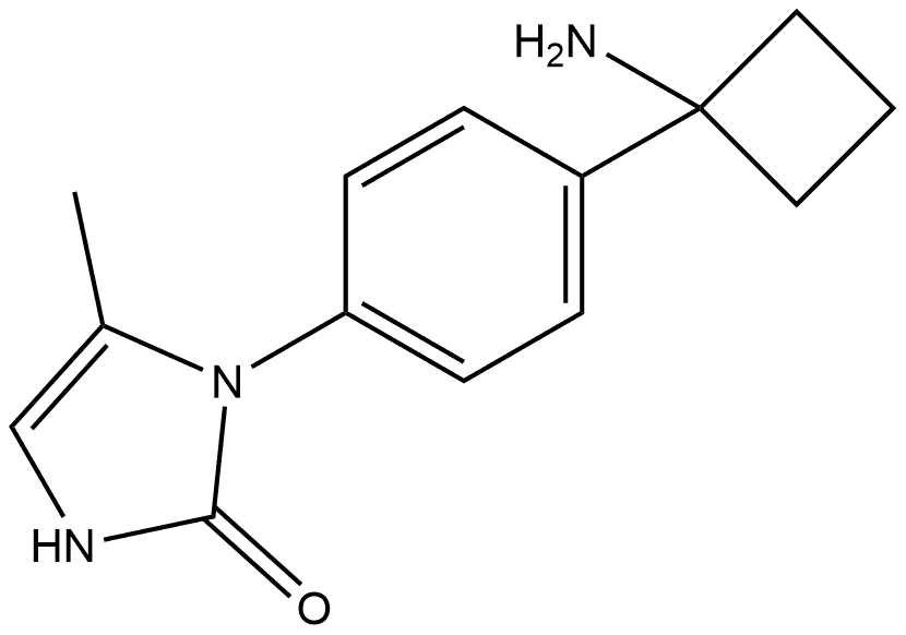 1-(4-(1-氨基环丁基)苯基)-5-甲基-1H-咪唑-2(3H)-酮 结构式