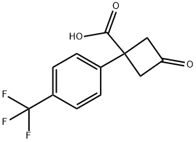 Cyclobutanecarboxylic acid, 3-oxo-1-[4-(trifluoromethyl)phenyl]- 结构式