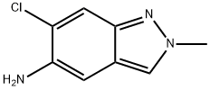 6-氯-2-甲基-2H-吲唑-5-胺 结构式