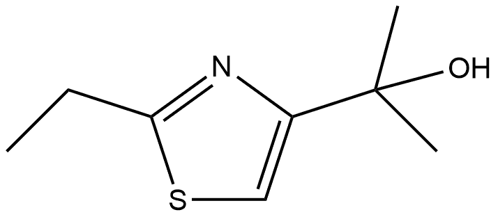 2-乙基-Α,Α-二甲基-4-噻唑甲醇 结构式