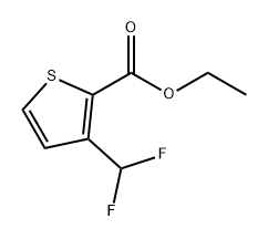 2-Thiophenecarboxylic acid, 3-(difluoromethyl)-, ethyl ester 结构式