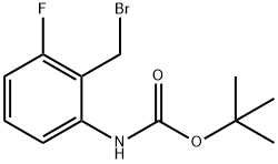 2-Amino-6-fluorobenzyl bromide, N-BOC protected 结构式