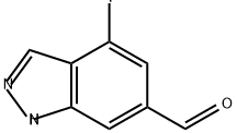 4-氟-1H-吲唑-6-甲醛 结构式