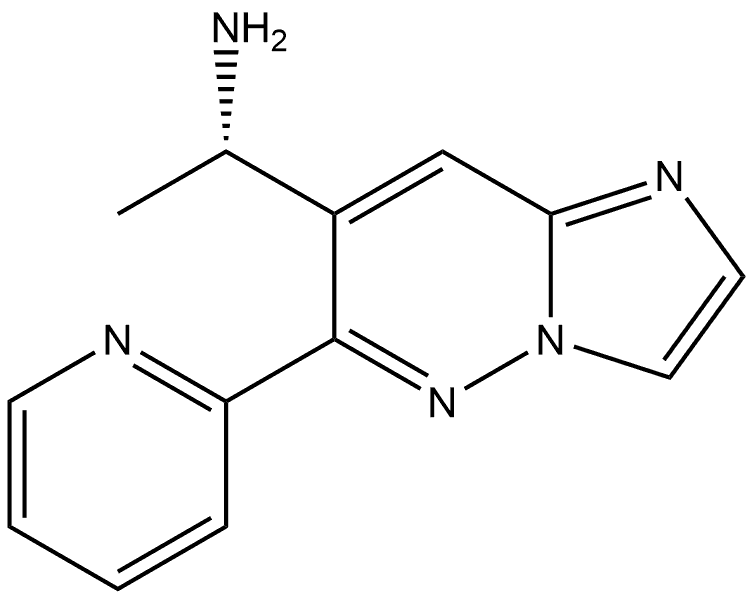 (S)-1-(6-(pyridin-2-yl)imidazo[1,2-b]pyridazin-7-yl)ethan-1-amine 结构式