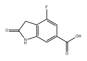 4-氟-2-氧代吲哚啉-6-羧酸 结构式