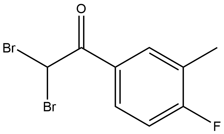 2,2-Dibromo-1-(4-fluoro-3-methylphenyl)ethanone 结构式