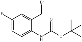 2-Amino-5-fluorobenzyl bromide, N-BOC protected 结构式