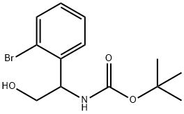 (1-(2-溴苯基)-2-羟乙基)氨基甲酸叔丁酯 结构式