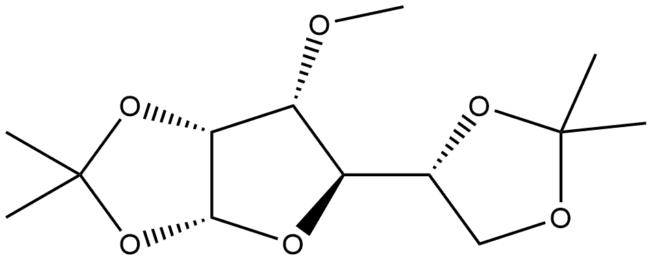3-O-Methyl-1,2:5,6-di-O-isopropylidene-alpha-D-ribo-hexofuranose 结构式