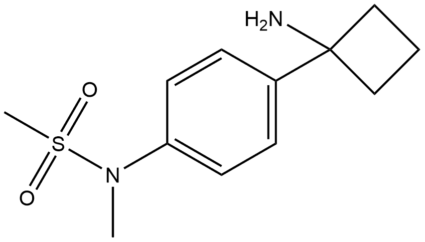 N-(4-(1-氨基环丁基)苯基)-N-甲基甲烷磺酰胺 结构式