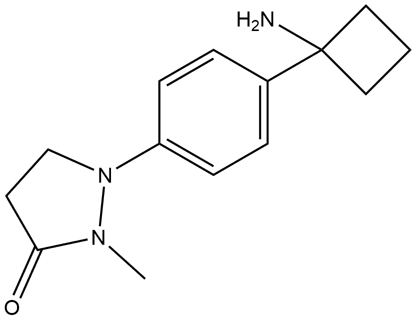 1-(4-(1-氨基环丁基)苯基)-2-甲基吡唑I二N-3-酮 结构式