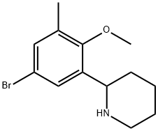 2-(5-Bromo-2-methoxy-3-methylphenyl)piperidine 结构式