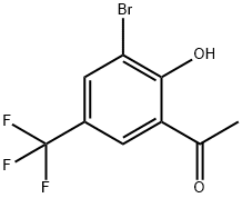 3-溴-2-羟基-5-(三氟甲基)苯乙酮 结构式