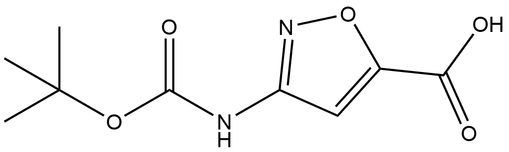 3-((叔丁氧基羰基)氨基)异噁唑-5-羧酸 结构式