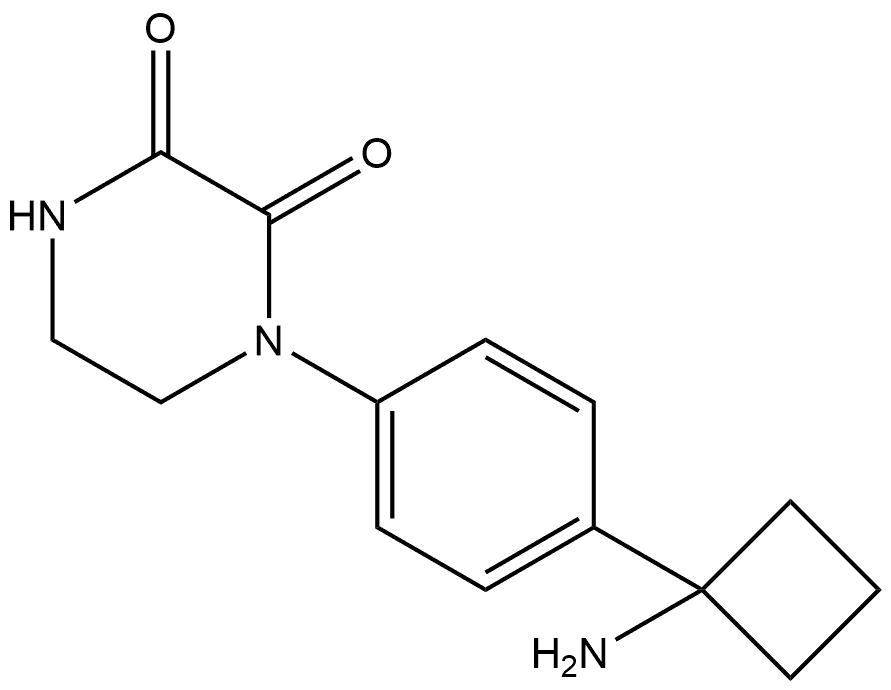 1-(4-(1-氨基环丁基)苯基)哌嗪-2,3-二酮 结构式