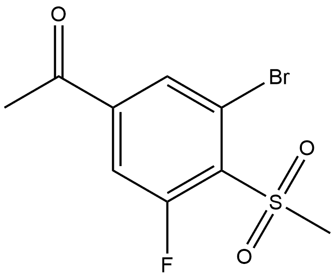 1-[3-Bromo-5-fluoro-4-(methylsulfonyl)phenyl]ethanone 结构式