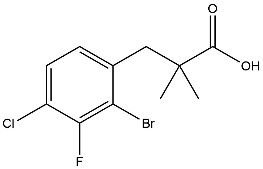 3-(2-溴-4-氯-3-氟苯基)-2,2-二甲基丙酸 结构式