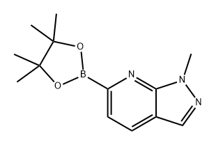 1-甲基-6-(4,4,5,5-四甲基-1,3,2-二氧硼杂环戊烷-2-基)-1H-吡唑并[3,4-B]吡啶 结构式